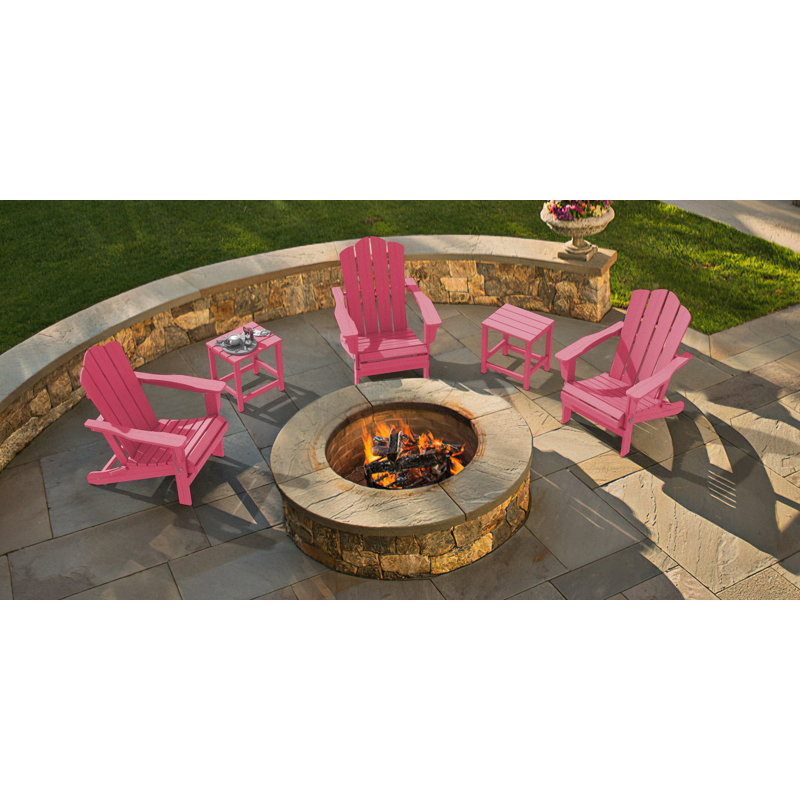 Wolak Foldable Outdoor Adirondack Chair, Pink
