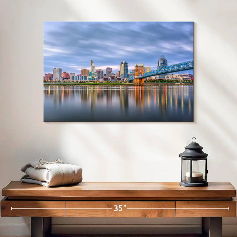 Nicci Cincinnati River Skyline, 16" H x 24" W