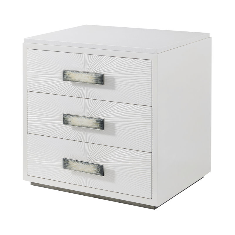 Panos 3 - Drawer Solid Wood Nightstand, 26" H x 26" W x 20" D