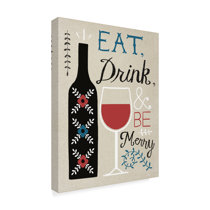 Red and Black Damask Eat Drink Be Merry “Chef” Wall Decor Set