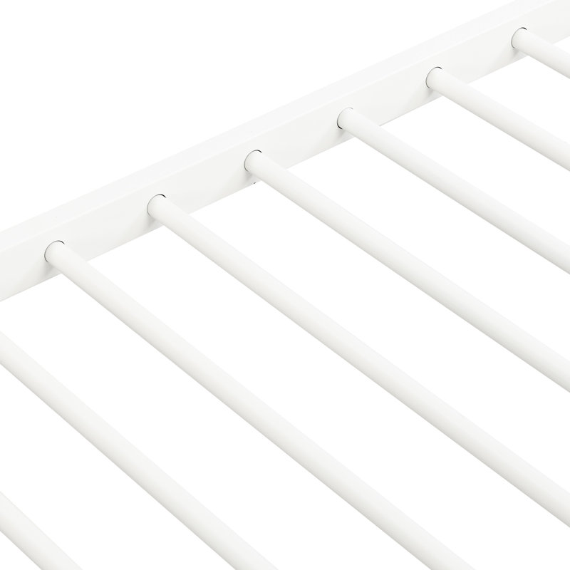 Lit superposé en métal avec lit gigogne blanc, confortable pour lit simple blanc, fabrication silencieuse, White
