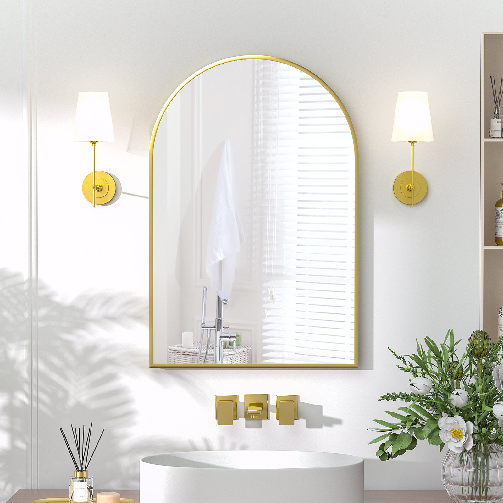 Poulton Medicine Cabinet, 30" H x 20" W x 4.5" D, Brushed Light Gold