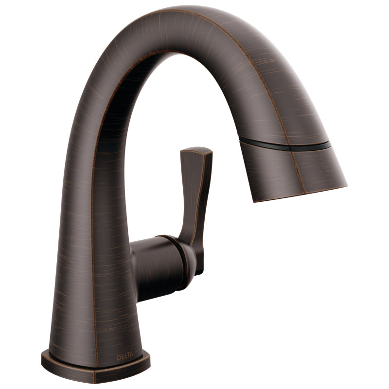 Robinet de salle de bain à un trou avec douchette extractible Stryke, Bronze