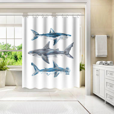  Ambesonne Sea Animals Stall Shower Curtain, Hammerhead