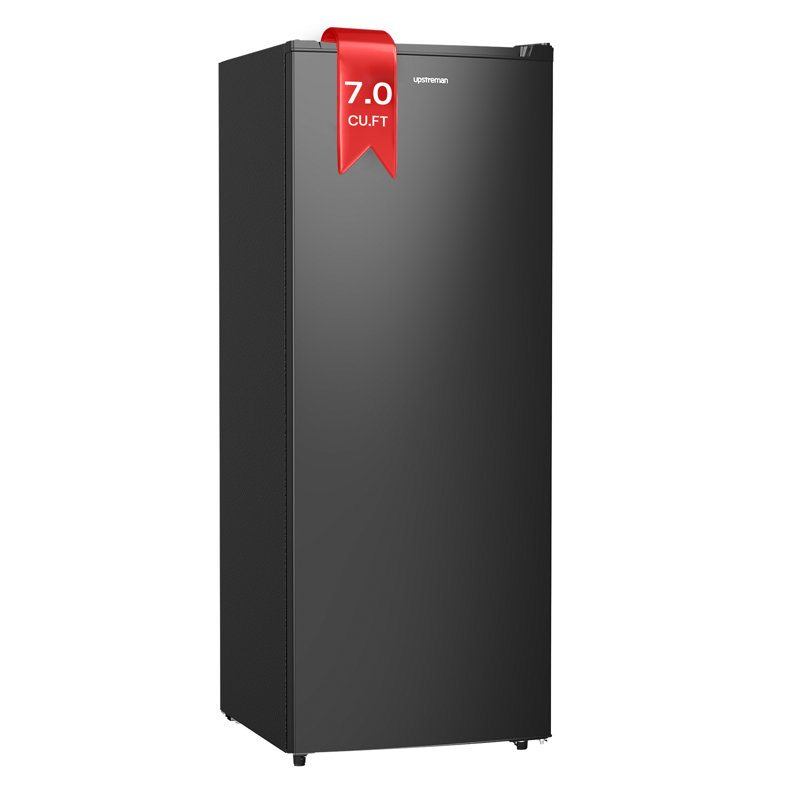 7.0 Cu.Ftupright Freezer With Reversible Door And 6 Adjustable Thermostat, Black