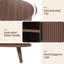Table basse ovale de rangement Mid-Century avec portes coulissantes Tambour-126423195