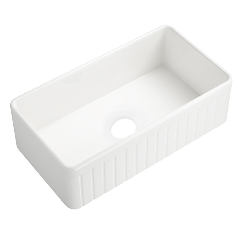 Évier de cuisine de ferme 33 po x 18 po, Blanc
