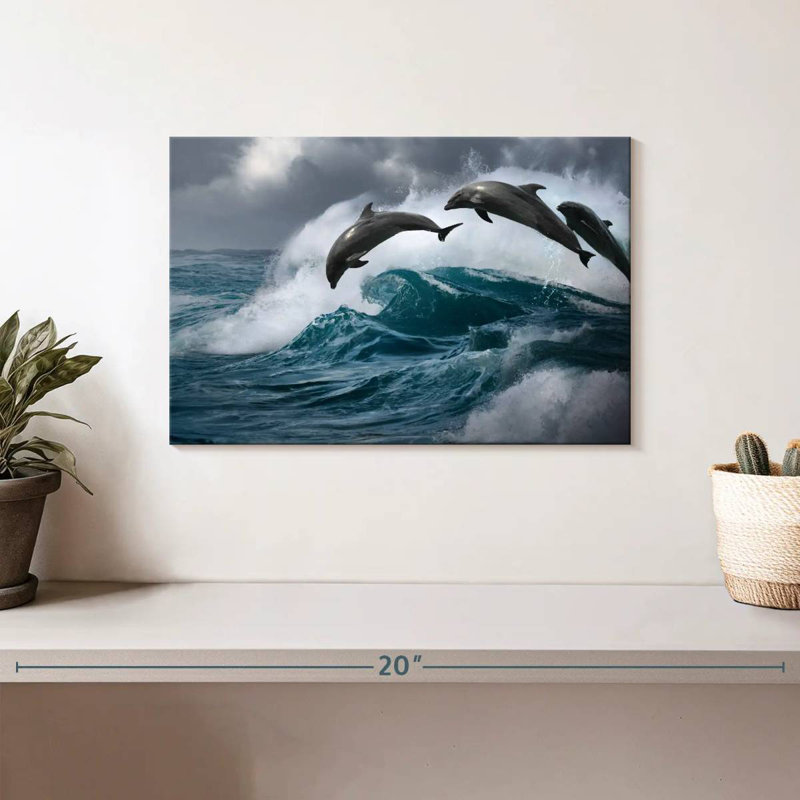 Brampt Wave Riding Dolphins, 8" H x 12" W