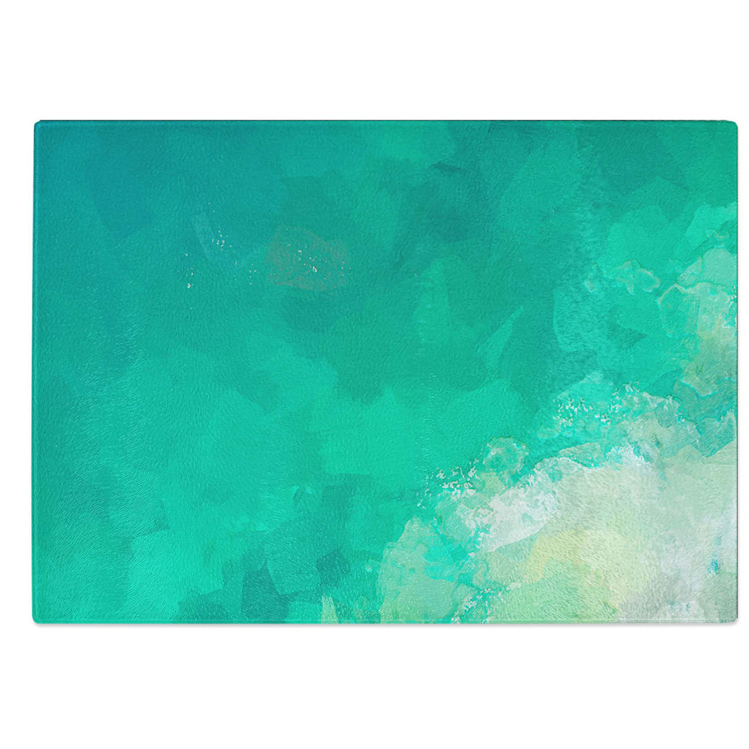 Glass Green Ocean in Abstract Chopping Board