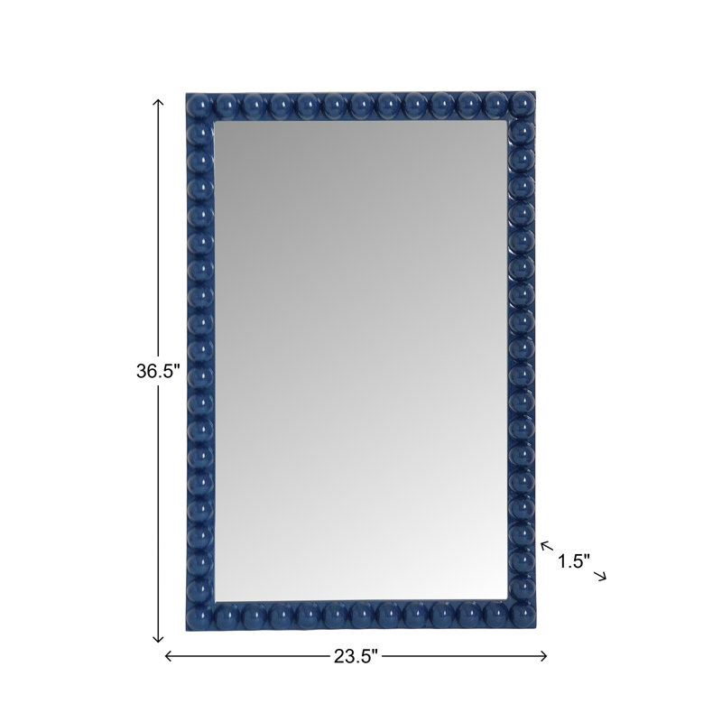 Varsha Rectangle  Glossy Navy Mirror, Navy