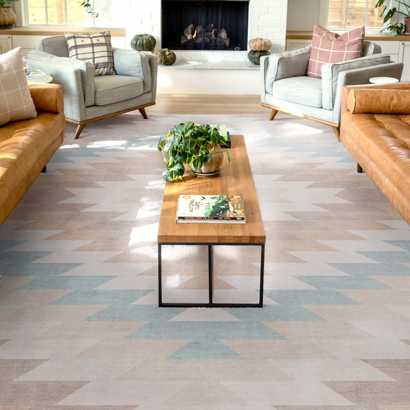 Tapis beige tissé à plat Kehr Albuquerque Southwestern, Rectangle 9 pi 10 po x 13 pi