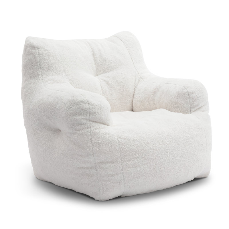 Soft Teddy Fabric Bean Bag Chair, Ivory