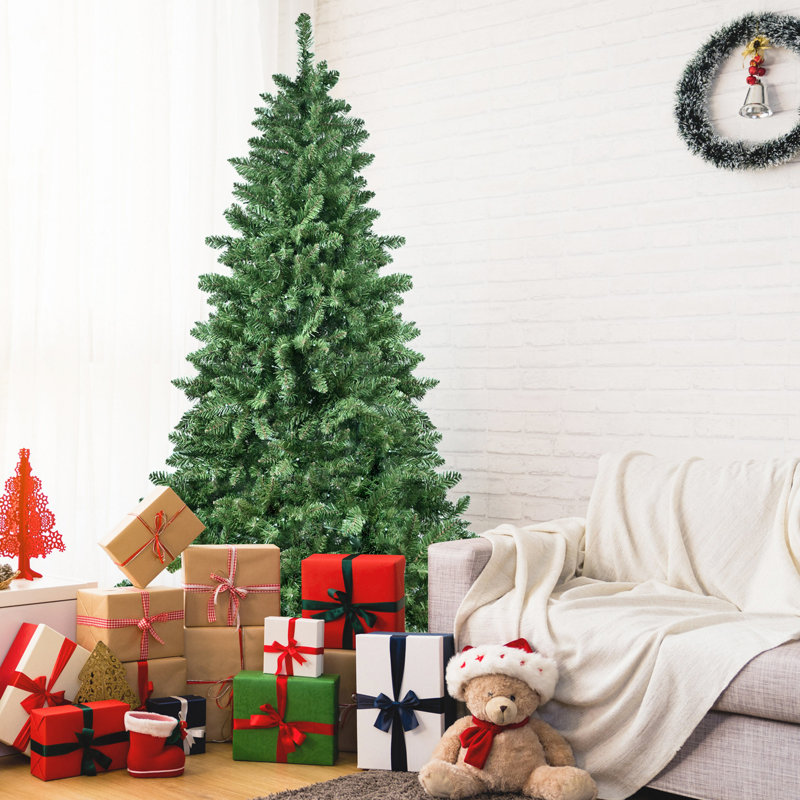 Arbre de Noël avec 620 lumières DEL RVB contrôlées par le Wi-Fi, 1721 pointes en PVC, 38 fonctions d'éclairage, synchro musicale, structure à charnières et support en métal, arbre des Fêtes contrôlé par une application intelligente