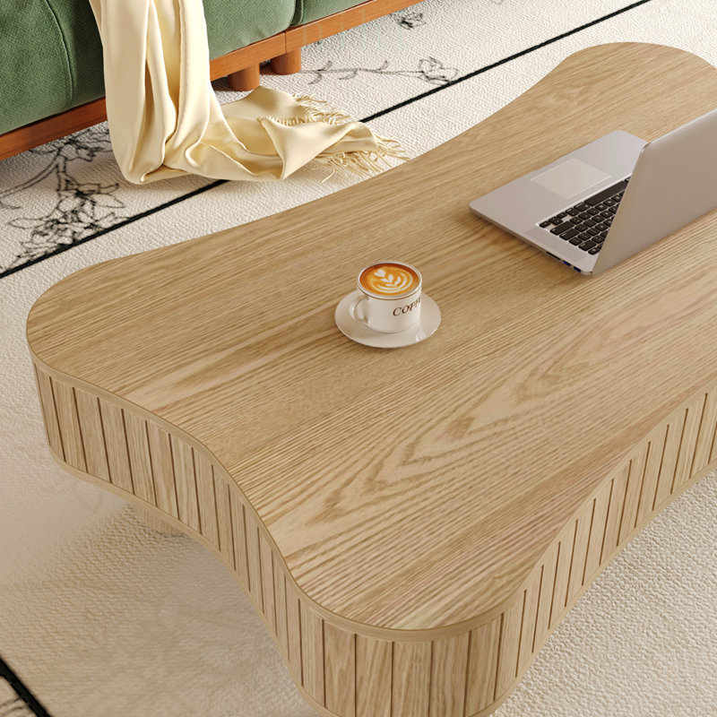 Table basse ronde en bois massif de 31,5 pouces avec tablette de rangement, design rustique moderne pour le salon (noir)