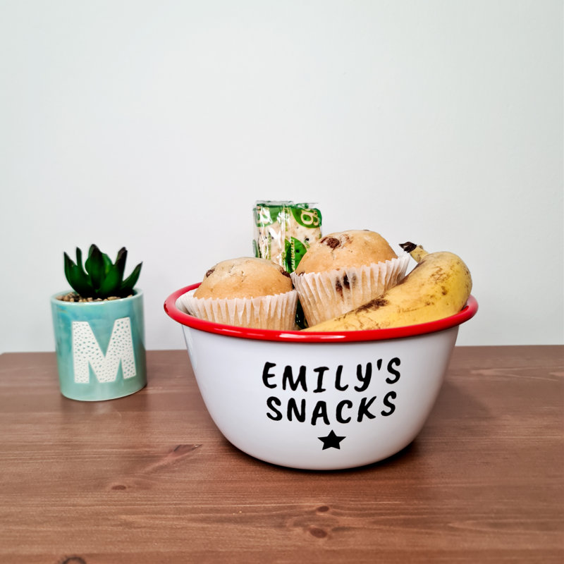 Personalised Snacks Bowl, 6cm H x 12cm W x 12cm D