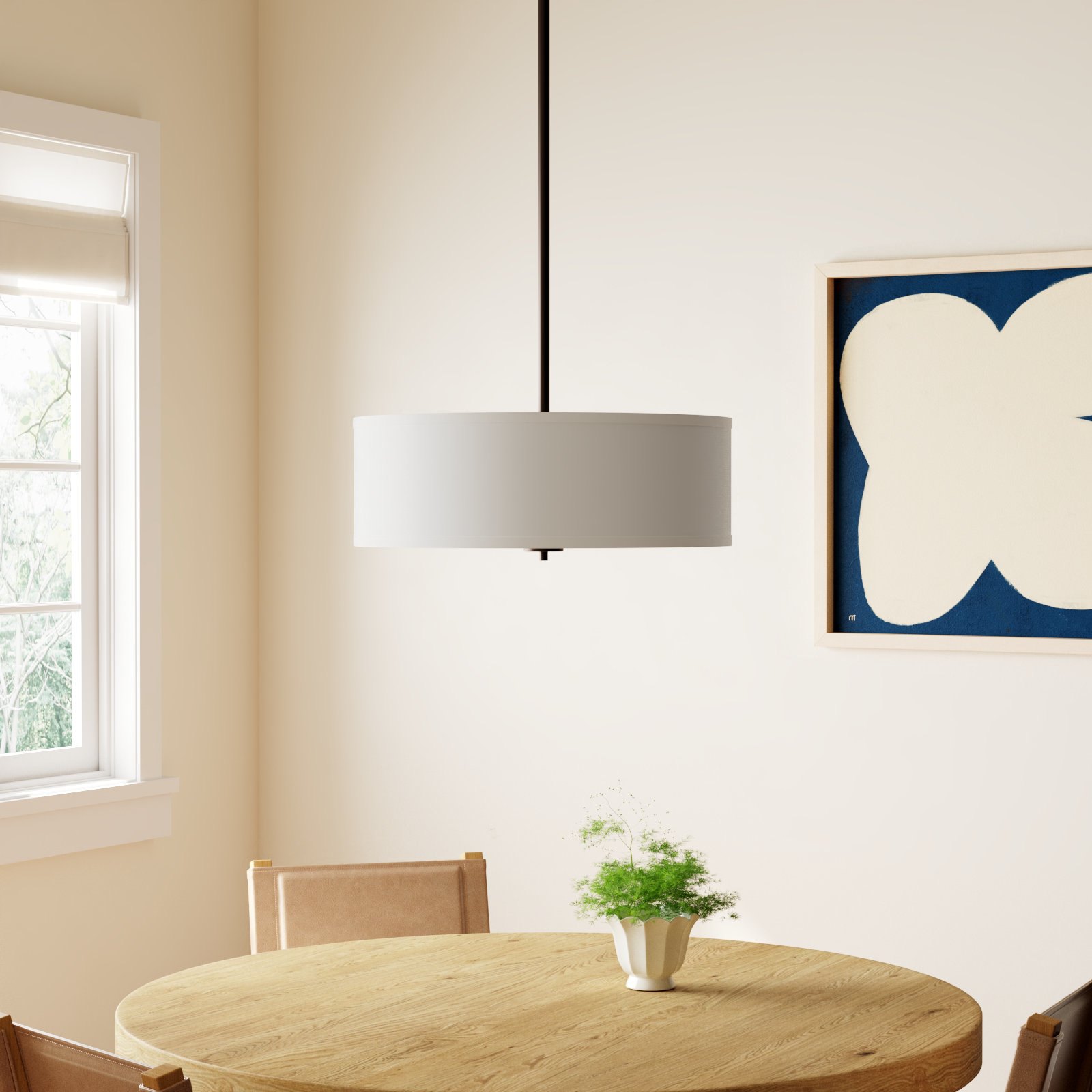 Reed 3 Light Dimmable Pendant, Matte Black