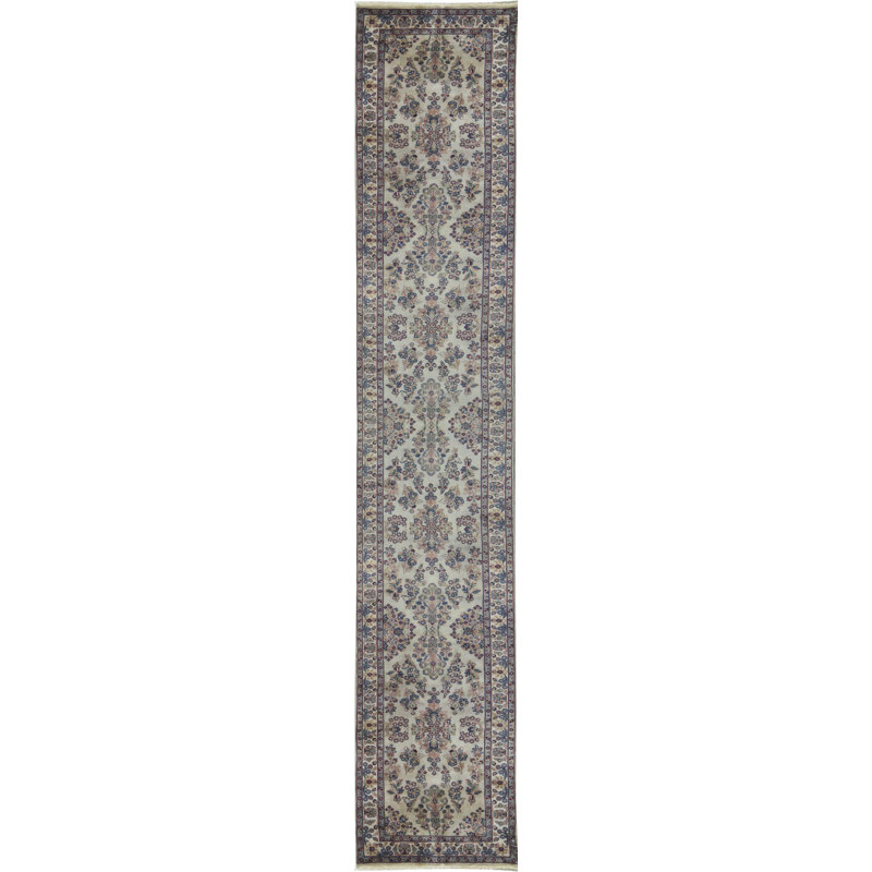 Hand-Knotted High-Quality Camel and Cream Runner