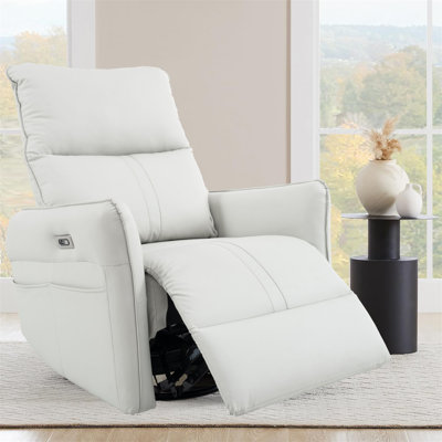 270° Power Swivel Rocker Recliner Chair,Pu Leather Electric Glider Reclining Sofa With Usb Ports