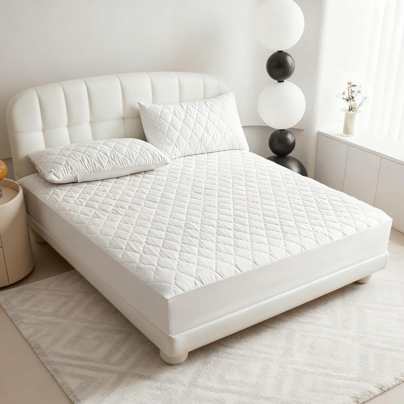 Full Size Waterproof Mattress Protector, Microfiber, 16" Deep Pocket Smooth Fitted Cover, Soft Breathable & Noiseless, Vinyl-Free Machine Washable, White