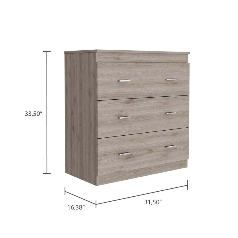 Commode Calvetta 3 gris clair
