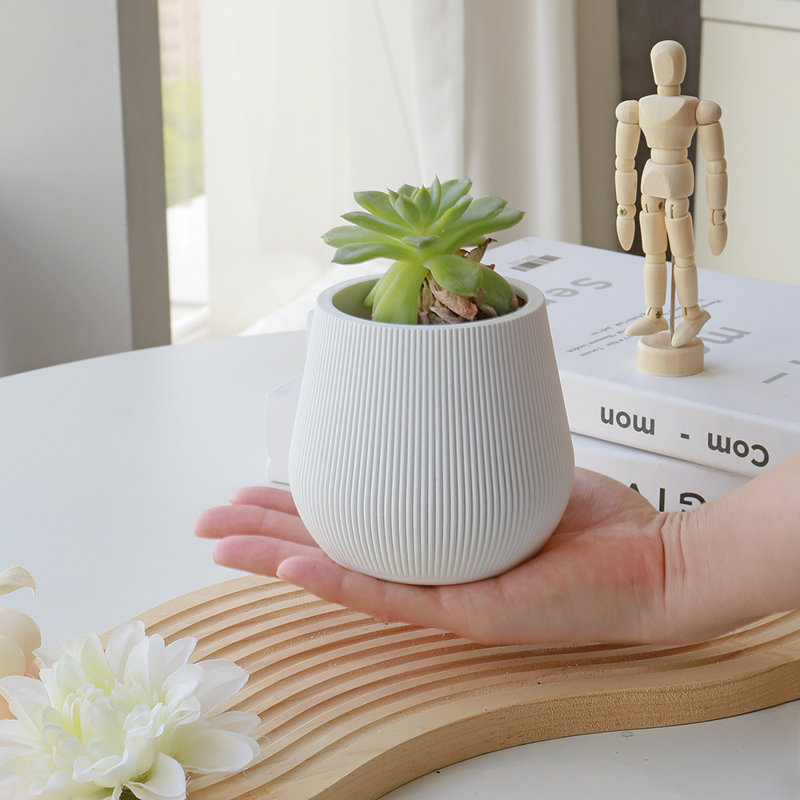 Brixen Polyresin Table Vase, White