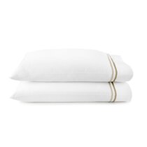 Ribbon Stripe Percale By Peacock Alley King Sheet Set (1 King Flat Sheets  115x115, 1 King Fitted Sheets 78x80, 2 King Pillow Cases 20x36) - Honey