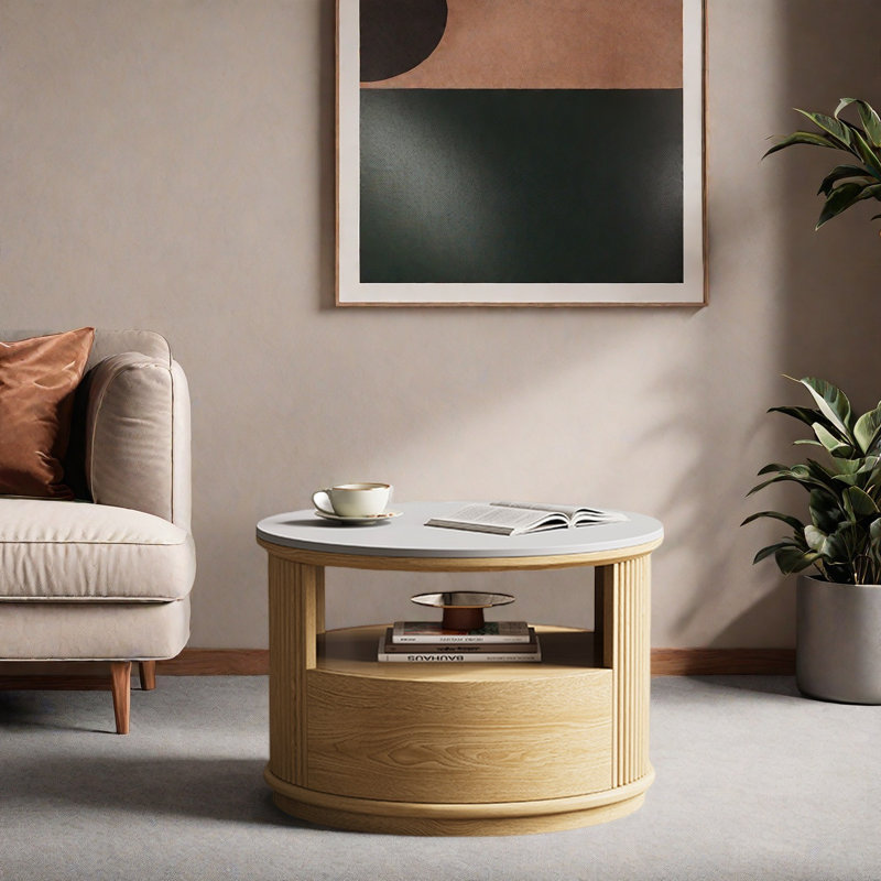 Table basse Modern Modern, Bois original, Blanc