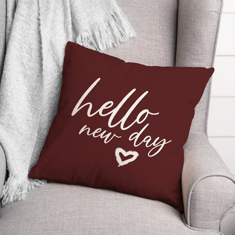  Polyester Indoor/Outdoor Throw Pillow, Maroon, 18" H x 18" W
