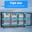 11.4 Cu. Ft Beverage Refrigerator Commercial Built-In Bar Cooler With 3 Doors In Black