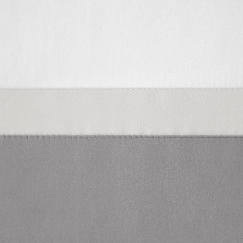 Borders Sheet Set, Twin, White/Pebble/Chrome
