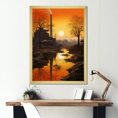 Usine paysage safran lever du soleil I sur toile