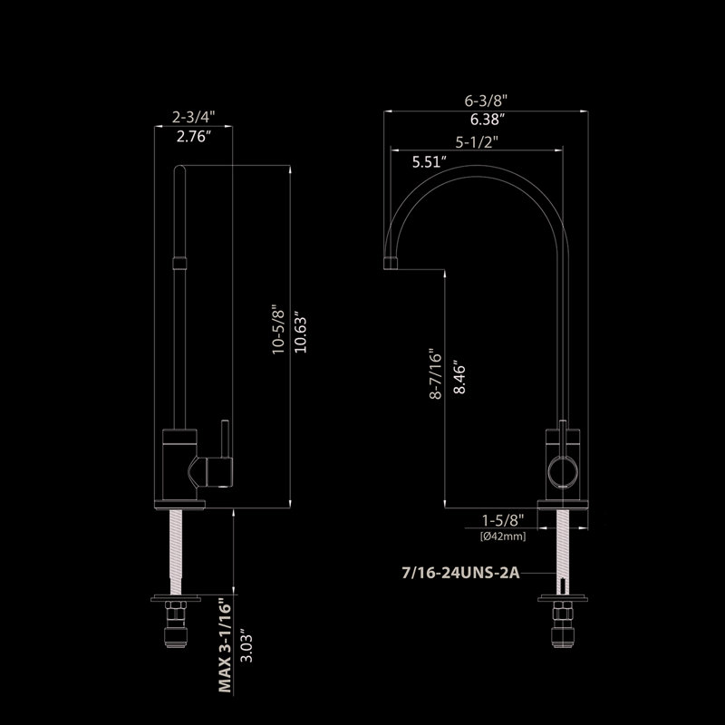 Robinet à boire en acier inoxydable - anti-goutte, pivotant à 360 °, robinet à haute rotation, saleté, corrosion
