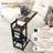 1 PCS C-shaped End Table with Charging Station Rolling Bedside Table Couch Side Table