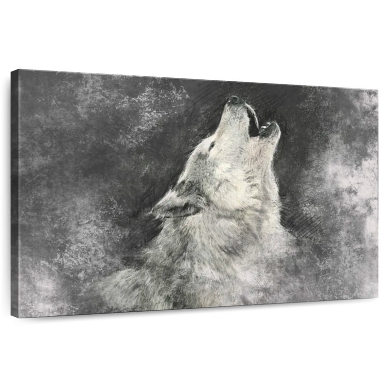 Howling Wolf BW, 32" H x 48" W