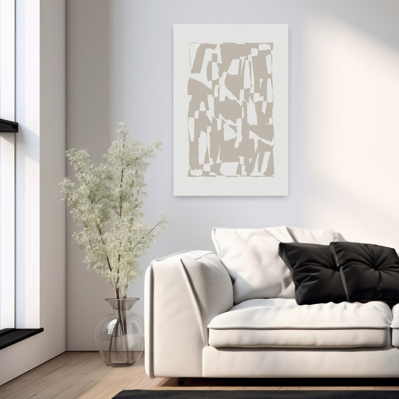 Art contemporain abstrait géométrique, H 36 po x l 24 po