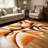 1PC Abstract Warm Brown Orange Cream Swirl Geometric Line Art area rugs, Soft and Comfortable, easy-to-maintain, machine washable Indoor floor mat, suitable for living room, bedroom, dining area, entryway, backyard patio, home office, Home Decor-292288395