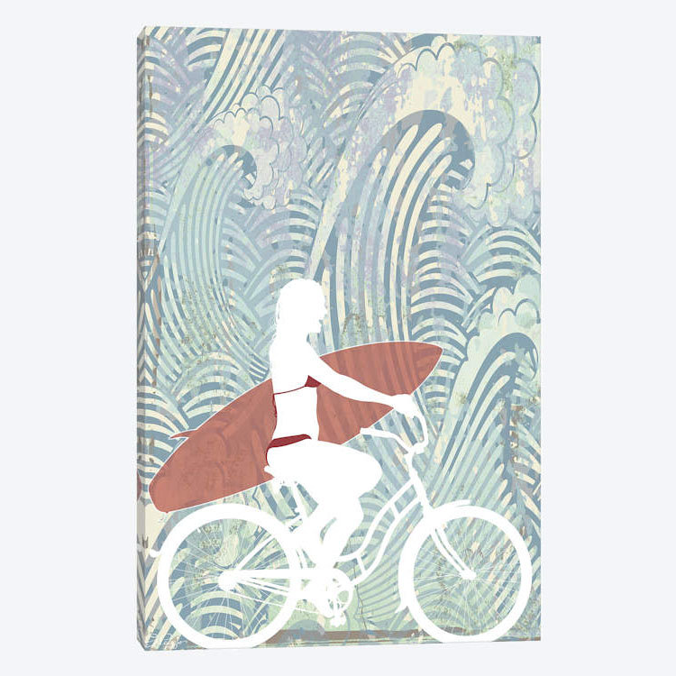 «Surf», reproduction sur toile, H 12 po x l 8 po x P 0,75 po, Toile tendue, Pas de tapis