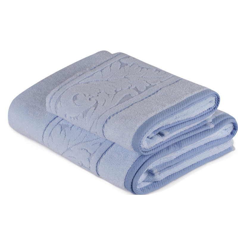 Luxurious Cotton Towel Set (2 Pieces), Blue | 100% Cotton, Hand Towel: 19.7 x 35.4 inches, Bath Towel: 27.6 x 55.1 inches | 560 GSM for Ultimate Absorbency, Machine Washable at 104°F | Soft, Durable, Perfect for Spa & Home Use