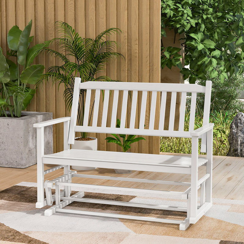 Fauteuil oscillant en bois de peuplier avec banc 2 places 