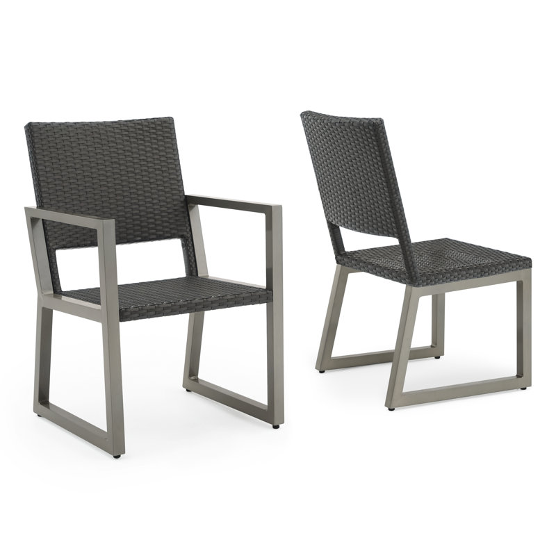 Sameko 9-Piece Rectangular Aluminum Patio Dining Set with Sunbrella® Cushions, Canvas Spa Sunbrella® Canvas, Espresso