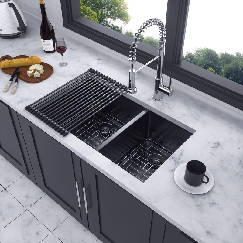 33'' L Double Bowl Stainless Steel Kitchen Sink