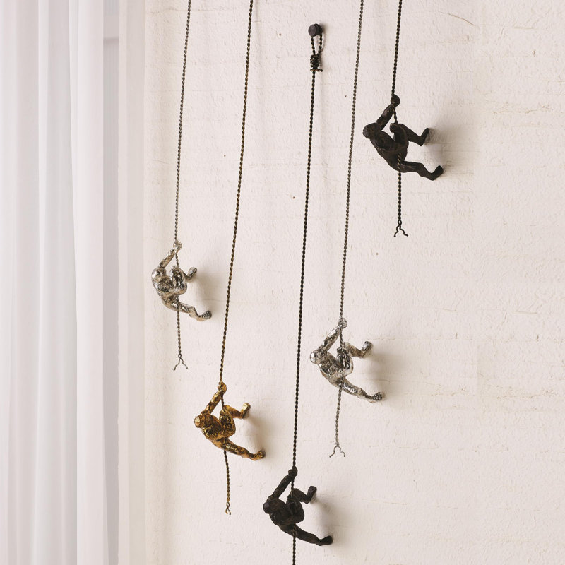 Climbing Man-Wall Mounted, Nickel