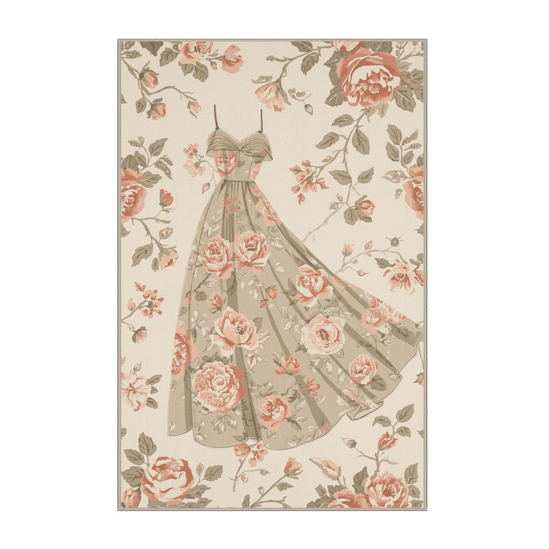 Tapis beige traditionnel lavable à la machine Buckland, 6 x 9