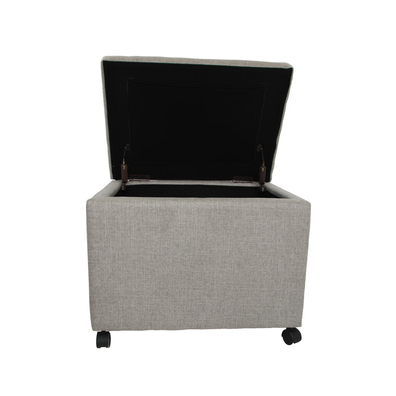 Repose-pieds rectangulaire avec rangement Hamlin, Polyester gris