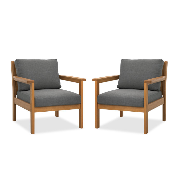 Lanie Eucalyptus Patio Chair With Cushion - Set Of 2 
