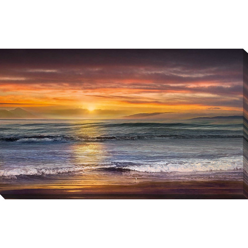 «Sundown Descanso Beach», reproduction d'impression sur toile, H 18 po x l 30 po x P 1 po, Toile tendue