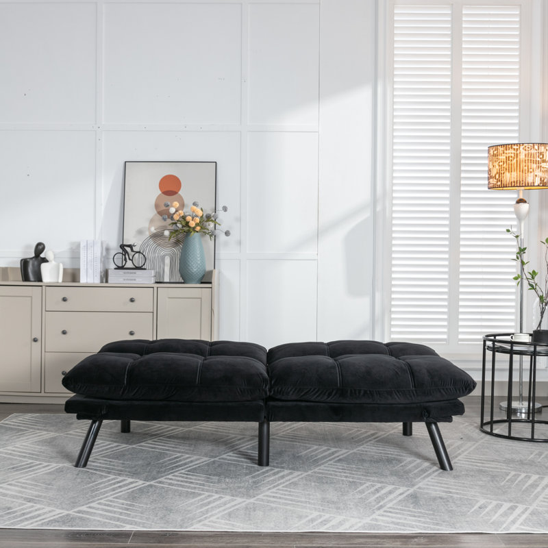 Black Convertible Folding Modern Sofa Bed