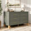 Armoire de rangement moderne avec poignées en métal et pieds en bois massif-825968466