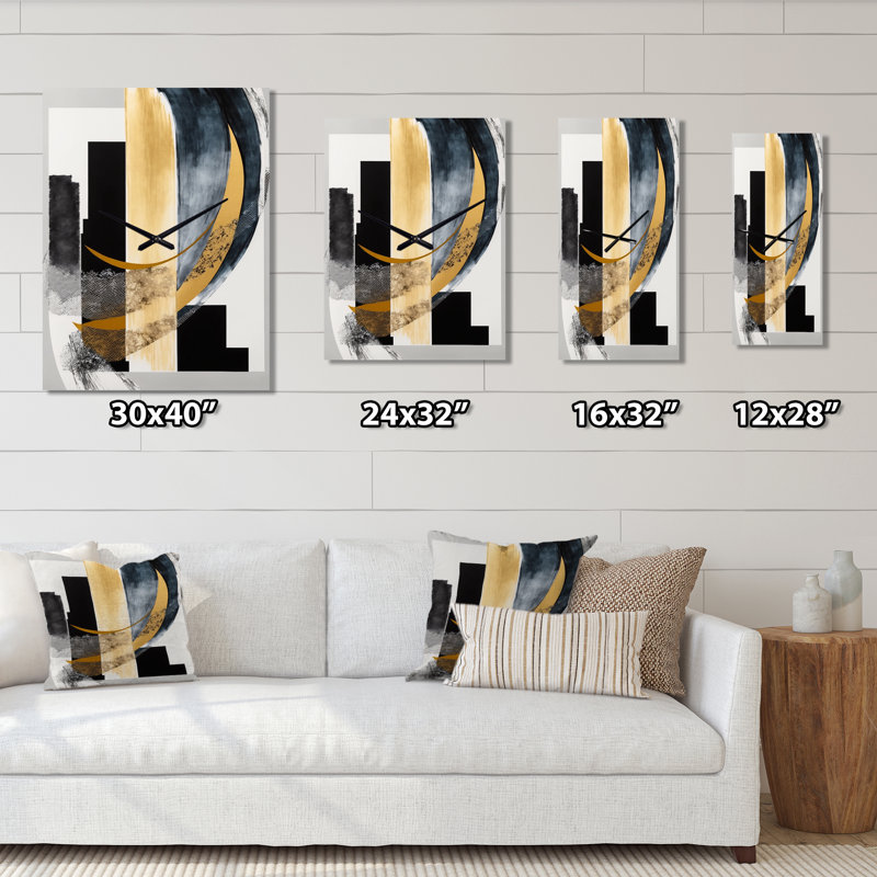 Jasmone - Horloge murale moderne, H 32 po x l 16 po x P 1 po