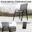 Outdoor Stackable Garden Patio Dining Armchairs with PVC-coated polyester Seat-121377056-125544593